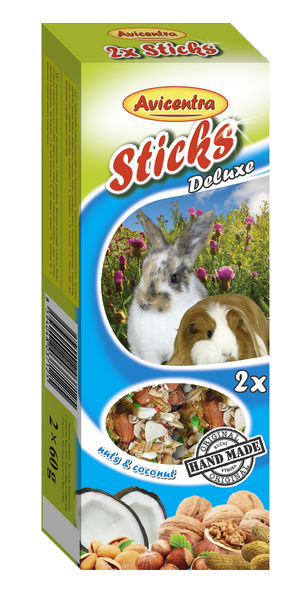 1644_velky-hlodavec-orech-kokos-2x60g Avicentra tyčinky pre veľké hlodavce orechová 2 ks – Obrázok 1