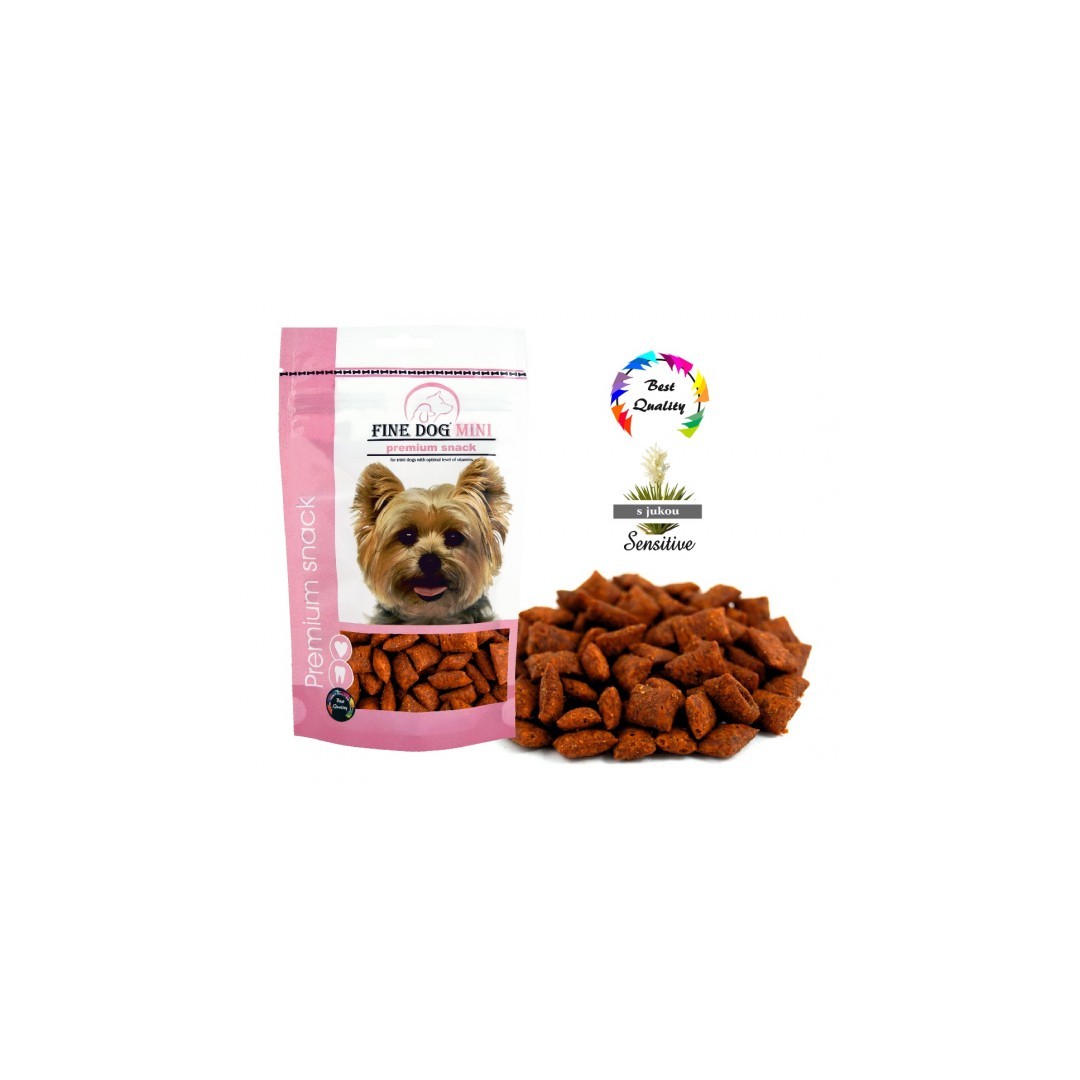 3711_fine-dog-mini-plnene-polstarky-sensitive-80g FINE DOG MINI Plnené vankúšiky SENSITIVE 80g – Obrázok 1