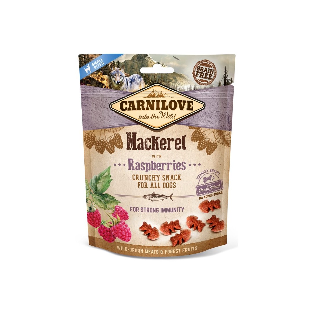 5247_carnilove-dog-crunchy-snack-mackerel-raspberries-200g Carnilove Crunchy Mackerel & Raspberries 200g – Obrázok 1