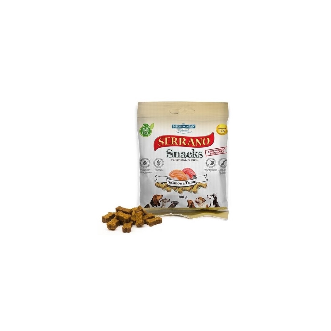 7161_serrano-snack-meditky-rybi-100g-treninkove-kosticky Tréningové kostičky rybacie 85 g obs. mäsa 70% – Obrázok 1