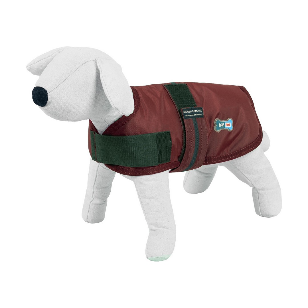bad-weather-dog-coat-waterproof-amp-insulated-happet-325b-burgundy-l-60cm Nepremokavá vesta červená L – Obrázok 1