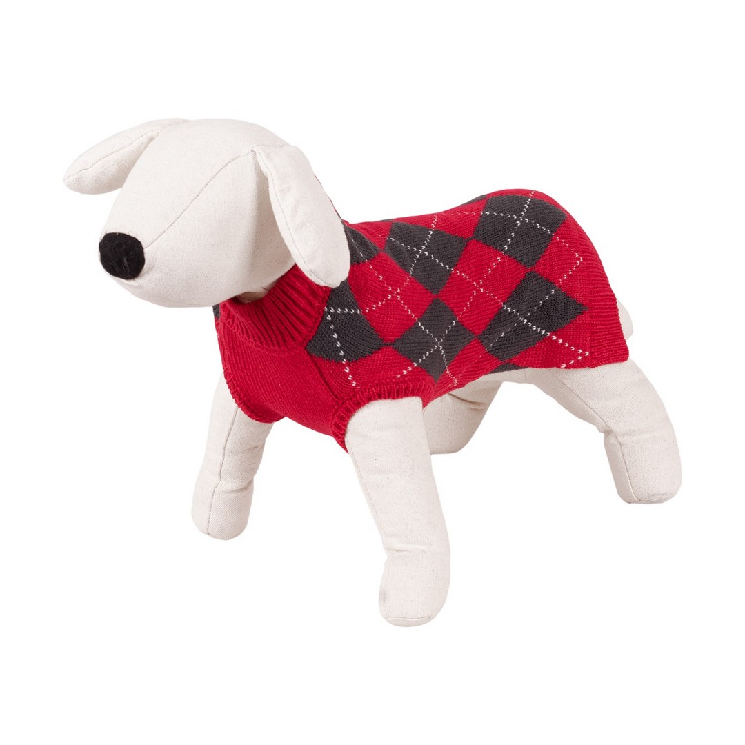 dog-sweater-happet-370m-red-amp-black-rhombs-m-30cm Dog Sweater - Happet 370M - Red & Black / Rhombs M - 30cm – Obrázok 1