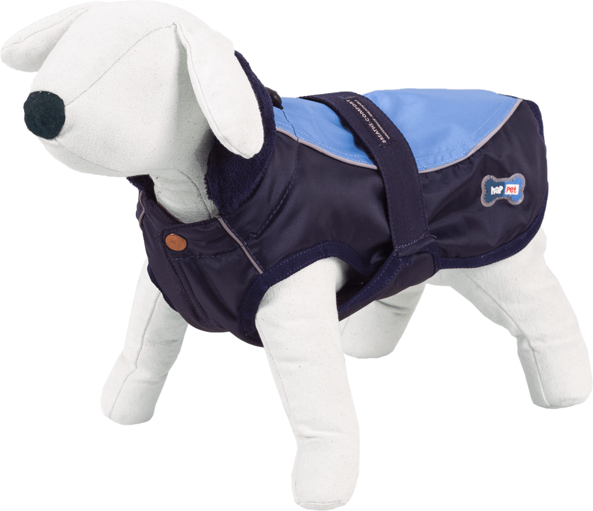 fleece-dog-coat-happet-354a-blue-l-55cm Nepremokavá bunda s golierom L – Obrázok 1