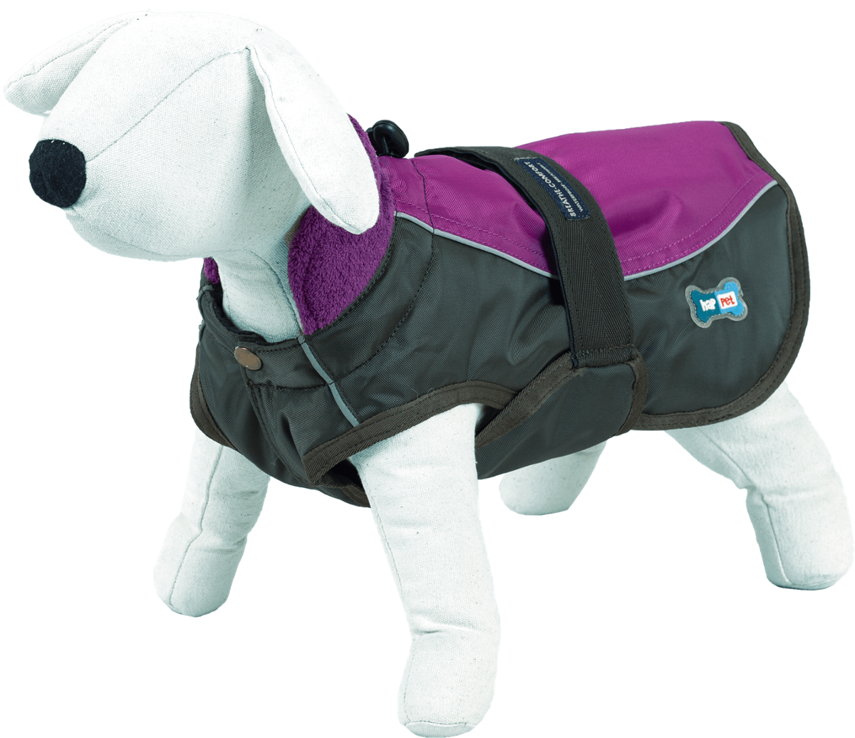 fleece-dog-coat-happet-354b-brown-l-55cm Nepremokavá bunda s golierom L – Obrázok 1