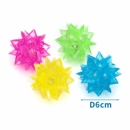 LED blikajúca lopta s ostňami 6 cm