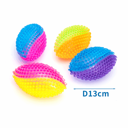 LED blikajúca lopta ragby s ostňami 13 cm