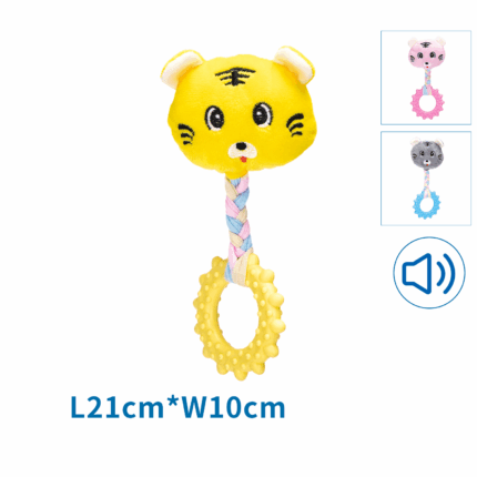 Plyšová hračka tiger s dentálnym kruhom