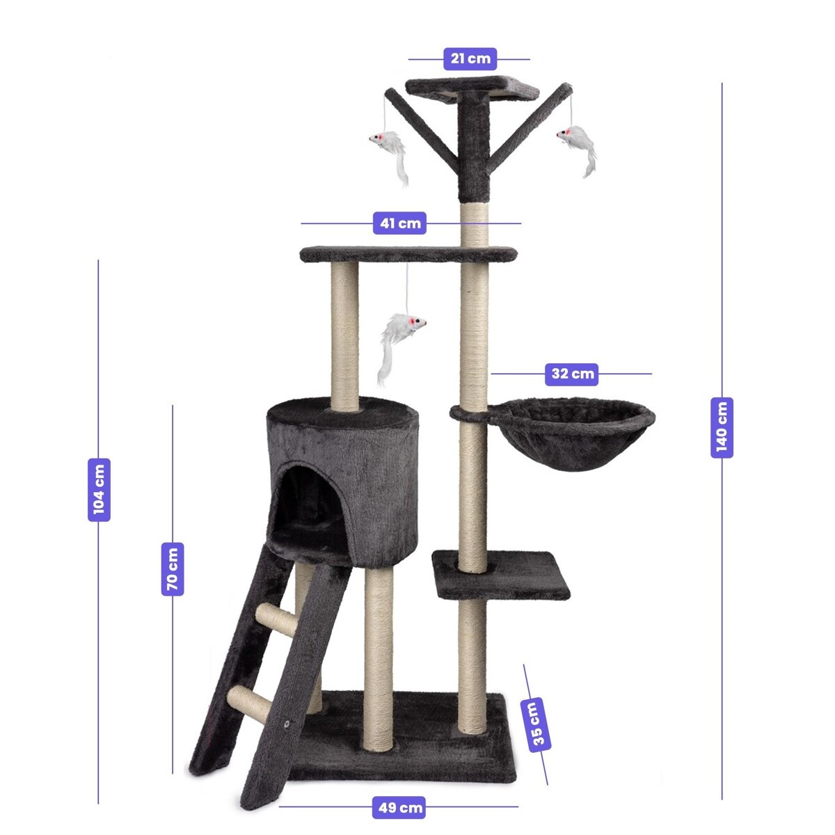 cat-scratcher-140cm-ct11 Škrabadlo pre mačku 140 x 49 x 35 cm – Obrázok 1
