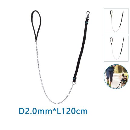 Elastické reťazové vodítko pre psa 0,2x120 cm