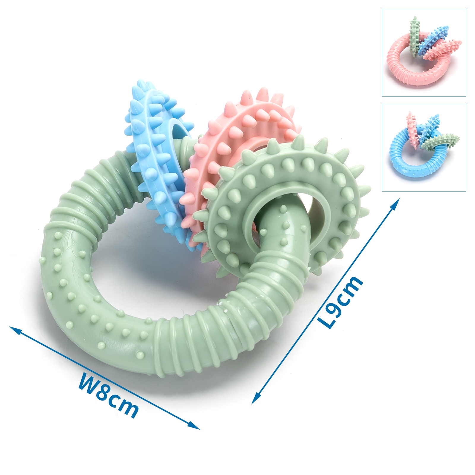NB5393 Krúžok dentálny TRIPLE LINK 9x8 cm – Obrázok 1